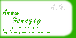 aron herczig business card